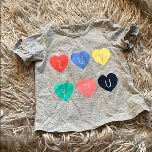 NWOT - Love You Ruffle Sleeve T - 6-12M